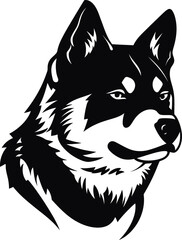 Akita inu silhouette in black color. Laser cutting eps10 vector template.