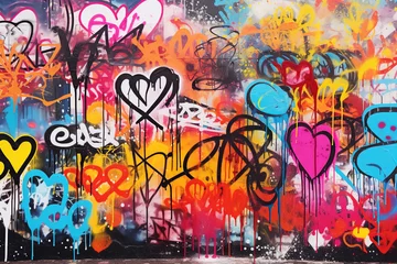 Foto auf Acrylglas Graffiti wall abstract background. Idea for artistic pop art background backdrop. © arhendrix