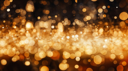 Abstract gold bokeh background. Christmas and New Year concept. Soft light defocused spots