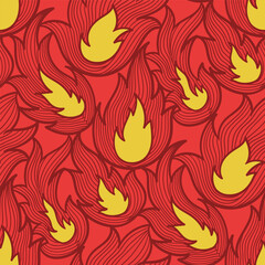 Fototapeta premium vector contemporary flame lines seamless pattern.