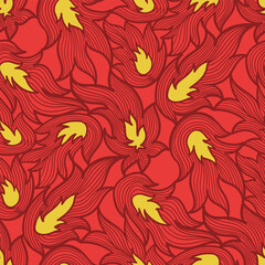 vector contemporary flame lines seamless pattern.