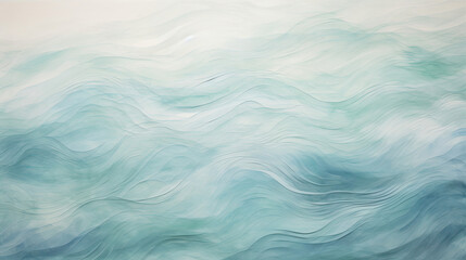 Fototapeta premium Elegant watercolor-inspired ocean wave pattern in muted blues and teals.