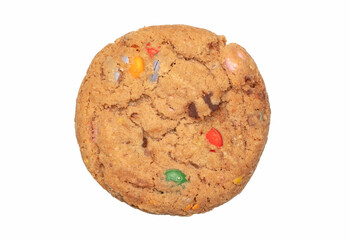 Cookie with colorful chocolate candy in them