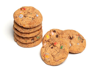 Cookies with colorful chocolate candy in them