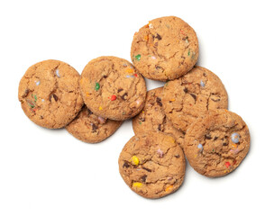 Cookies with colorful chocolate candy in them