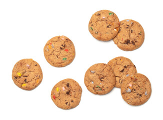 Cookies with colorful chocolate candy in them