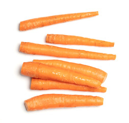 Old carrots isolated on a white background