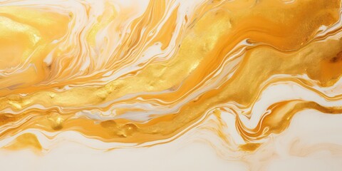 Obraz premium Gold fluid featuring marbling paint and textured background. This captivating design showcases the elegance of flowing golden.