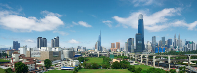 Aerial view of modern Kuala Lumpur city