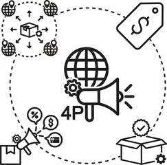4p marketing icon vector