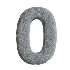 Stone number 0, Figures and symbols. 3D rendering.