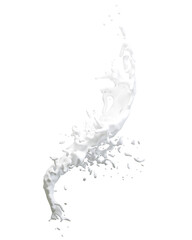 milk or white liquid splash. 3d rendering.