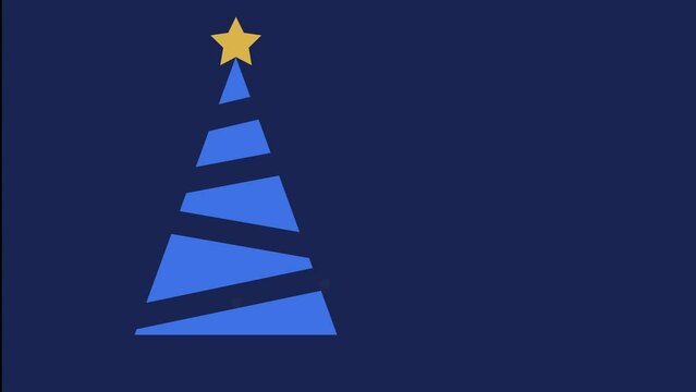 Simple animated Christmas tree and balls with with empty space for text.