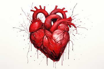 A heart with arteries - obrazy, fototapety, plakaty