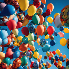 balloons floating in the sky