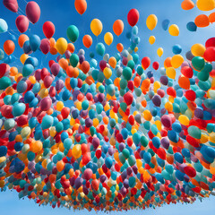 balloons floating in the sky
