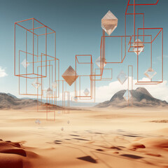 Geometric Mirage in Desert Sky