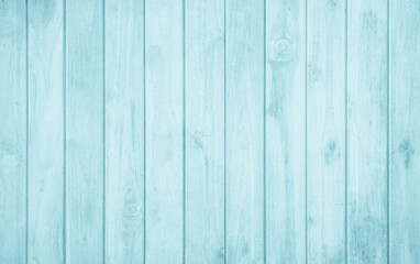 Obraz premium Blue wood background on summer. Sweet color wooden texture wallpaper. Paint plywood or hardwood board. Vintage wooden board wall have for design backdrop. Painted weathered peeling table woodworking.