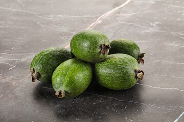 Fresh sweet juicy ripe feijoa