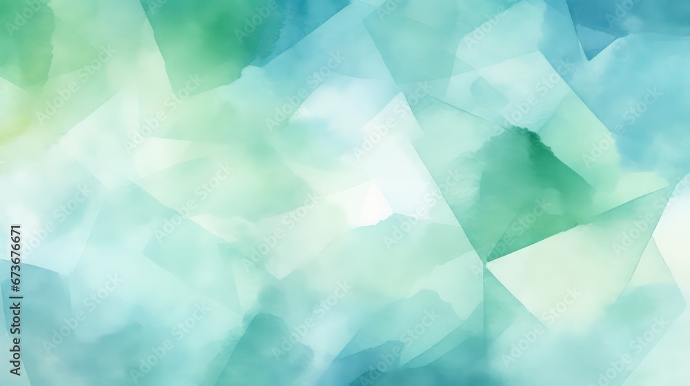 Poster Soothing tones of blue, green, and teal in this abstract watercolor pattern. The blend of colors creates a colorful art background and template.