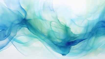 Soothing tones of blue, green, and teal in this abstract watercolor pattern. The blend of colors creates a colorful art background and template. - obrazy, fototapety, plakaty