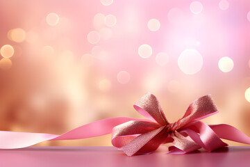 christmas background,festival gold ribbon surround,festival bokeh,pink background.