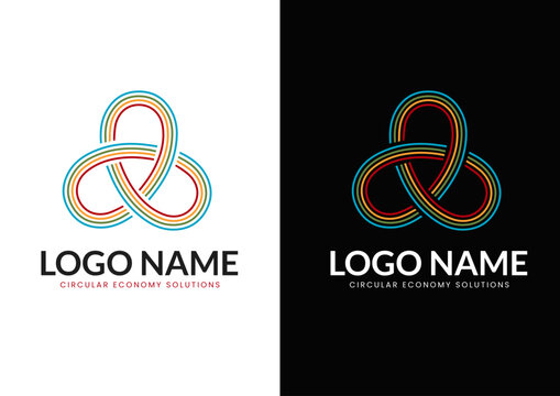 Vector colorful three infinity loop logo