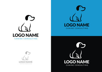 Vector simple dog logo design concept