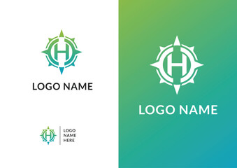 Vector abstract compass logo design