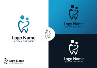Vector dentist for kids logo design concept