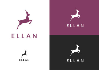 Vector simple antelope logo design concept