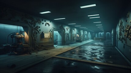 Worker operating room. AI generated art illustration.