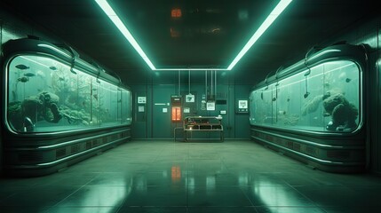 Worker operating room. AI generated art illustration.