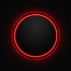 Fototapeta premium Empty red Christmas circle design element flat style on black background Generative AI 