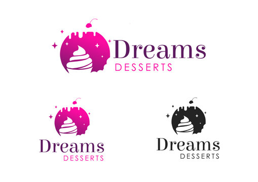 Vector dreams desserts logo design