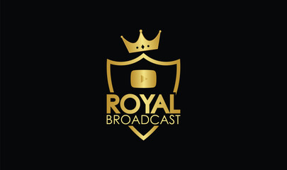 Broadcast, Podcast, Media, YouTube, King, Royal logo Design