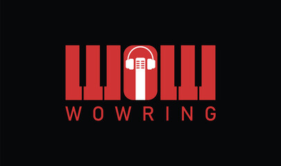Podcast, media, voice channel logo design