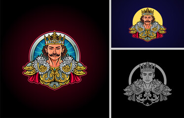 King Mascot Logo Design Inspiration, vector illustration