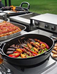 Fototapeta premium barbecue with vegetables