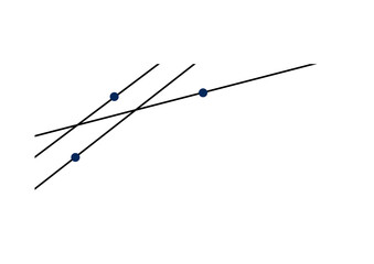 drei gerade linien mit punkten versehen, einfache abstrakte grafik, moderne kunst, logo, copy space, isoliert. freigestellt, transparent, scherenschnitt,, three lines with dots, abstract