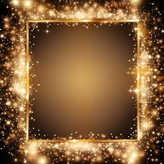 Empty sparkling golden luxury frame Christmas design element Generative AI 