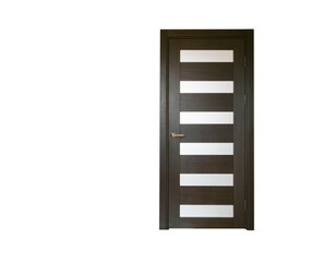 Wooden interior door with glass inserts