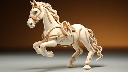 Obraz na płótnie Canvas Carousel horse in the park. AI generated art illustration.