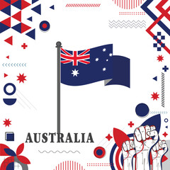 Australia Flag national day design Abstract geometric decoration vector illustration