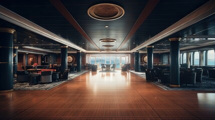 Interior of a hotel. AI generated art illustration.