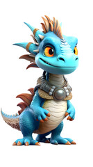 3D Cartoon gaming dragon character transparent background