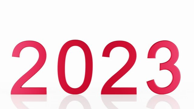 Filmato. Illustrazione 3D. Anno nuovo 2024. Capodanno 2024 in numeri. Il 2024 sostituisce il 2023..