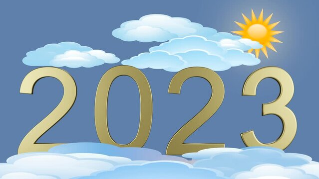 Filmato. Illustrazione 3D. Anno nuovo 2024. Capodanno 2024 in numeri. Il 2024 sostituisce il 2023..