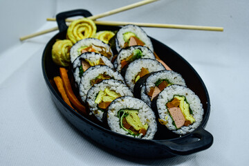 Local Indonesian kimbab with various contents with a very savory and delicious taste