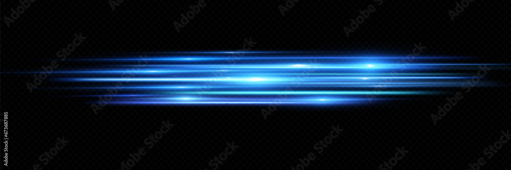Poster Horizontal neon lines.Blue speed lines.Motion light effect.Vector. red	